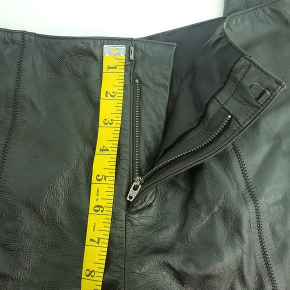 Nine West Womens Dark Brown Straight Leg Leather Moto Riding Pants Size 30 - Picture 6 of 12